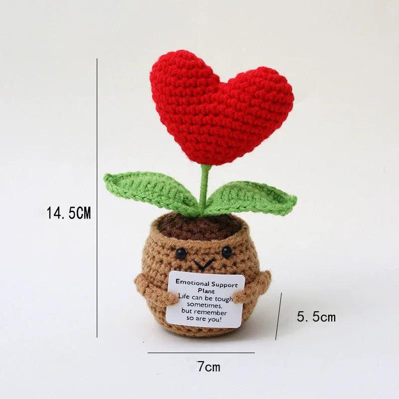Positive Energy Potato Pocket Hug Handmade AnimalCrochet Mini Doll Funny Wool Gift for Friends or Lover Emotional Support Plant