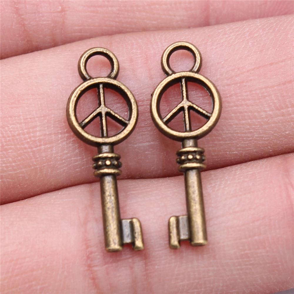 

Подвески в виде ключей и замков, детские украшения, массивные забавные художественные принадлежности A39-20pcs-26x9mm