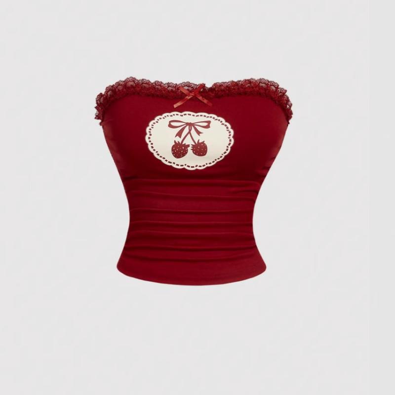 European and American retro Y2K street sexy strapless vest