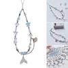 Cute Fish Tail Phone Chain Charm Straps Acrylic Beaded Shell Pendant Handmade Phone Lanyard Keychain Wristband for Bag