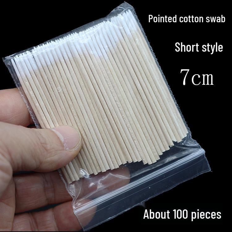 Pink Double-Ended Embroidery Cotton Swabs: Multi-Functional Eyeliner and Nail Art Cleaning Tool (7cm)