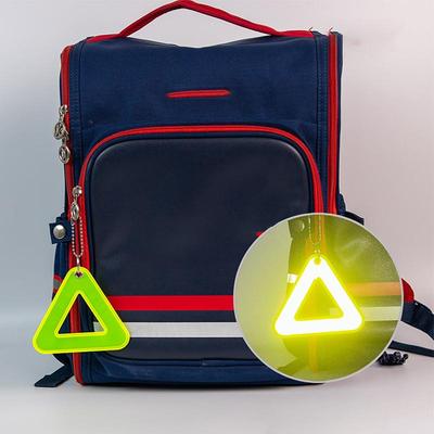 Reflective Pendant For School Bags Triangle Safety Reflector Student Safety Hanging Tag For Night Walking And Cycling