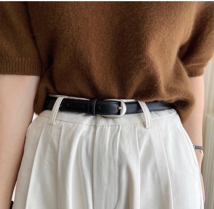 Hong Kong Retro Leather Belt for Women 2025: Genuine Leather, High-End, Versatile for Jeans, Stylish Waist Accessory