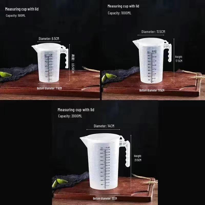 Graduated Measuring Cup Set - 1000ml & 5000ml Cylinders for Milk Tea Shop Equipment