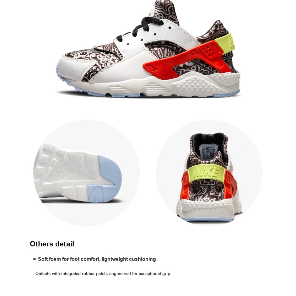 New Nike Slip Resistant Cushioning Abrasion Resistant Low Top Running Shoes White Black Red Children Aged 3 7 Years Old DV2270-100