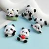 Handgefertigte Cartoon Panda Harz Accessoires: Glänzende Kühlschrankmagnete, Haarspangen, Schmuckmaterialien