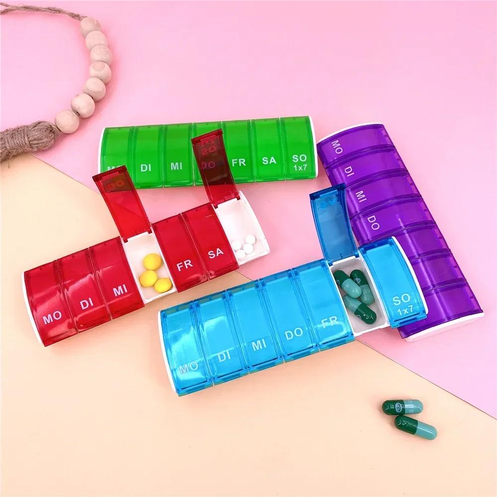 1PC Portable 7 Days Weekly Tablet Pill Medicine Box Holder Storage Organizer Container Case Pill Box Splitters