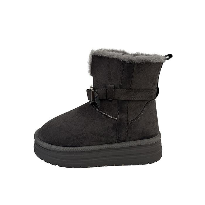 Warm Flip Plush Thick-soled Medium Tube Snow Boots for Women To Increase Their Height In Winter 2025 New Fluffy Thickened Cotton Shoes