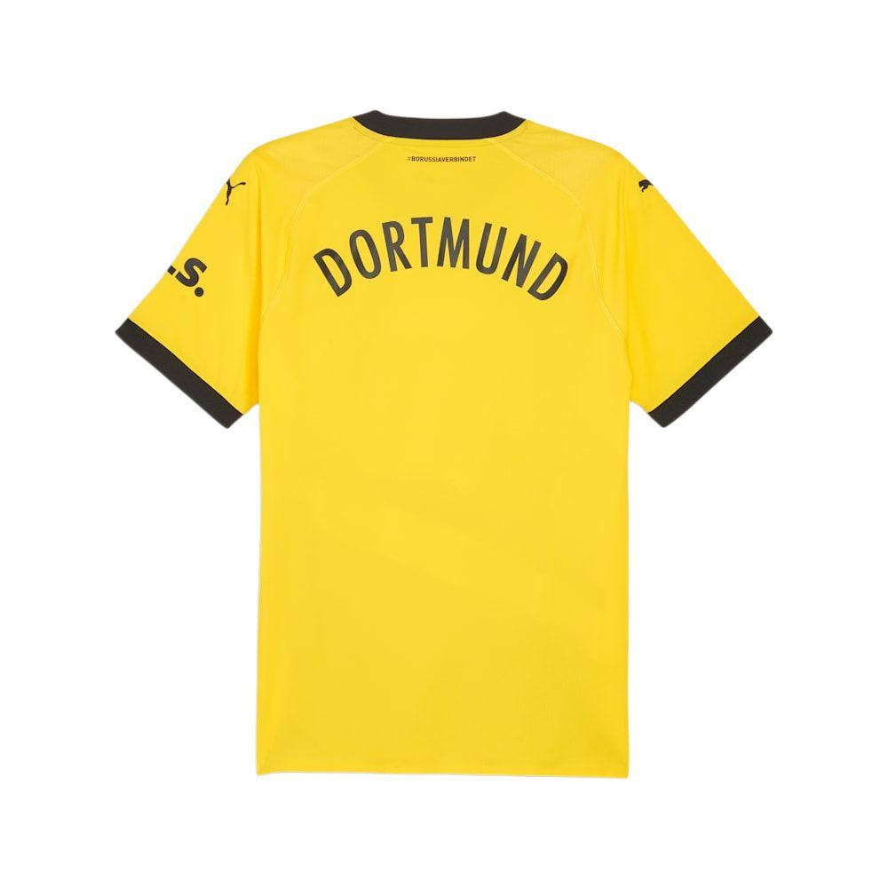Puma Borussia Dortmund Letter And Number Pattern Loose Fit Crew Neck Short Sleeve T-Shirt Men T-Shirts Yellow 770603-01