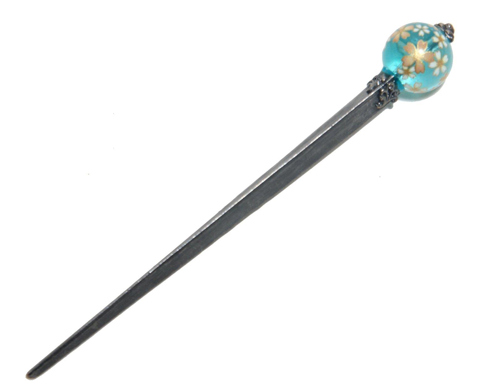 

[Hasegawa Co., Ltd.] Канзаши (Японское украшение для волос), Японская шарообразная канзаши, японский шар, цветок вишни, юката, кимоно, прозрачный, синий