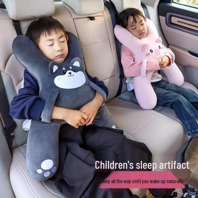 Children's Car Seat Headrest: Cute Cartoon Anti-Neck Support Pillow for Sleeping