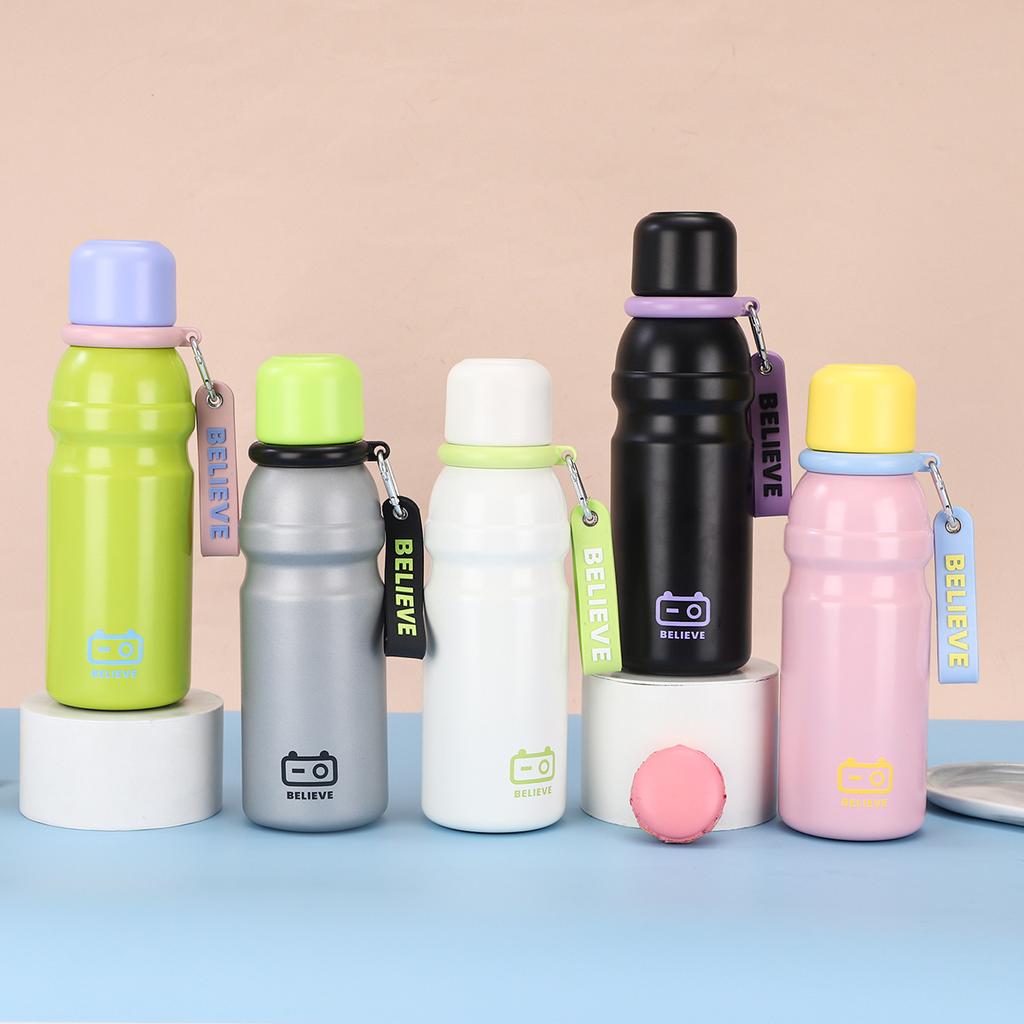 New Spunding Colorful Stainless Steel Thermos Cup Large Capacity Straight Drink Student Cup Outdoor Fitness Sports Water Cup