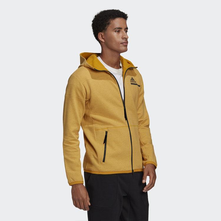 adidas ZNE FZ Winter Hoodie Jacket with Fleece Lining Men Outerwear Gold GU2078