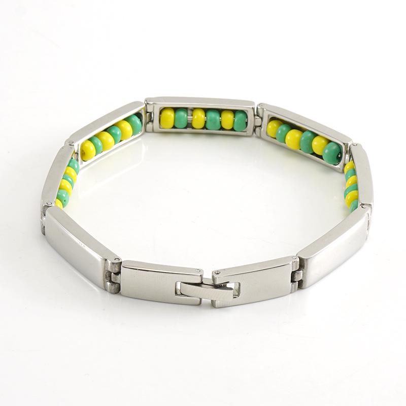 

18K Stainless Steel Bead Bracelet for Women, Personalized Titanium Versatile Bangle Jewelry