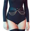 Gothic Waist Chain Alloy and PU Leather Body Chains with Multi Layer Chain Decor Body Straps Accessories for Women Girl