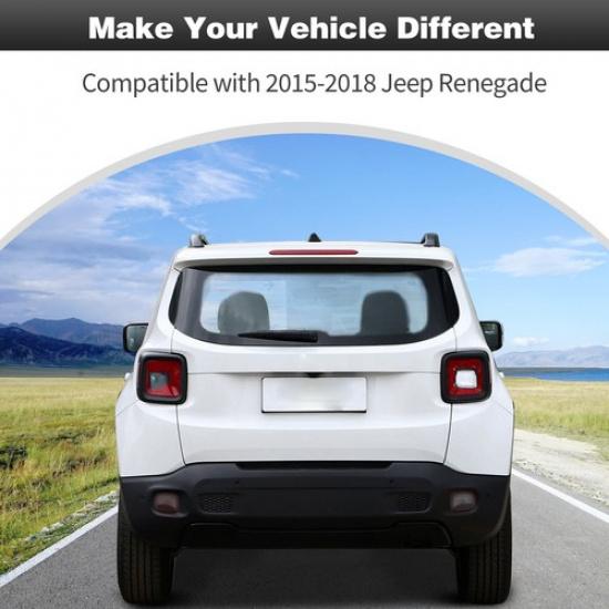 Smoked Rear Tailgate Fog Light Bezel Covers For Jeep Renegade 15-18 Accessories
