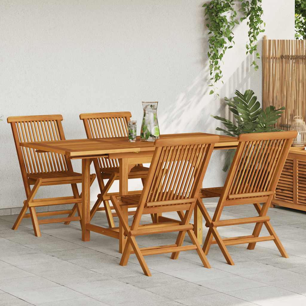 5 Piece Teak Wood Outdoor Dining Set