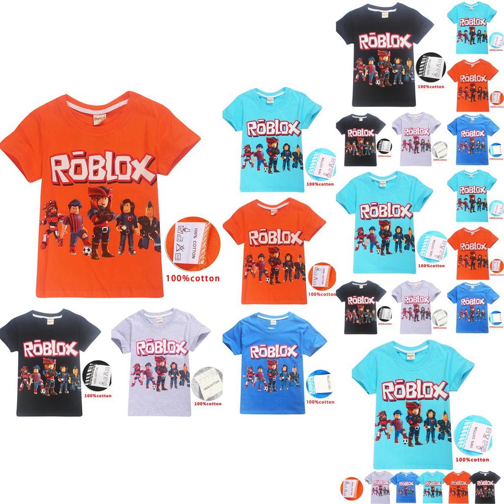 Vibrant Children's Roblox Game Print Short Sleeve Youth Boys Round Neck Casual T-shirt