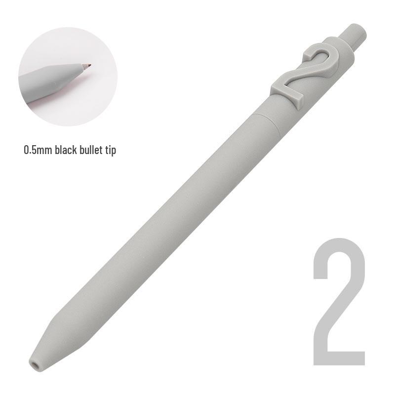 Shuyuan Black Gel Pen - Push-Button, Student Use, Minimalist Design, Candy-Colored Silicone Barrel.