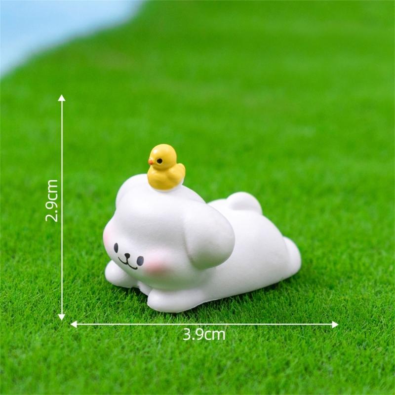 6 Piece Colorful Resins Dog Miniature Sculpture With Beach Theme Design Vacation Animal Statue Table Decoration Accent