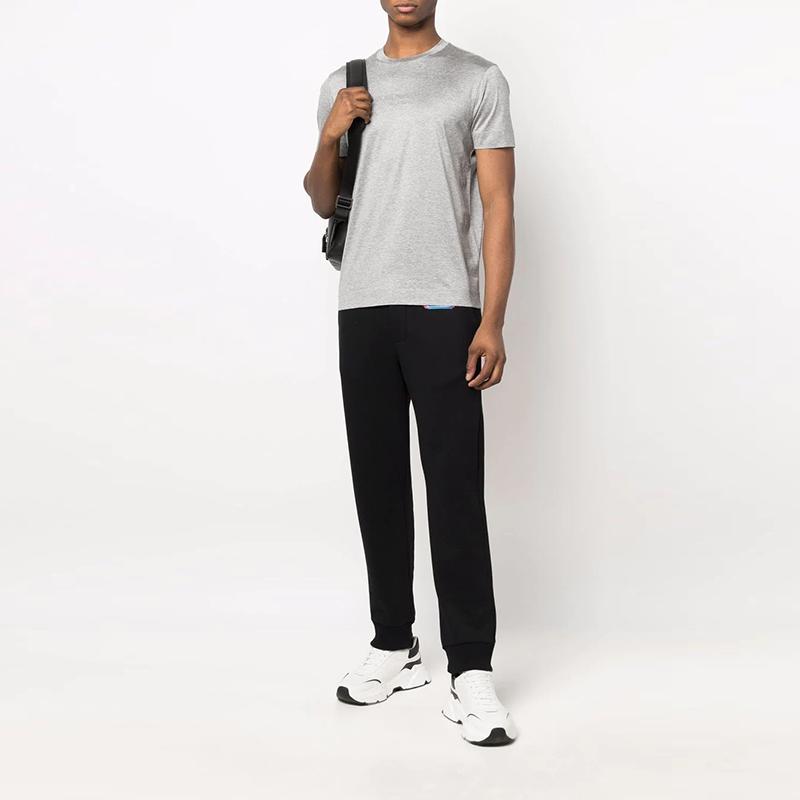 Emporio Armani Lyocell Fiber Round Neck Short Sleeve T-Shirt Men Tops Gray 3L1TCF-1JUVZ-0630
