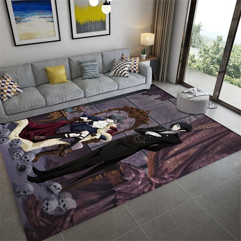 2025 New Black Butler Carpet Rug for Living Room Bedroom Home Sofa Decoration,Kids play Non-slip Floor Mat 07