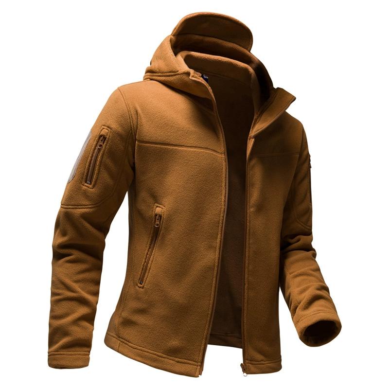Spring and Autumn European and American Men's Outdoor Leisure Training Multi-Pocket Polar Fleece Warm Jackets S-XXL