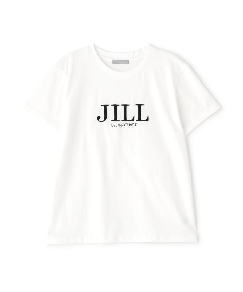 Jill by Jill Stuart Organic Cotton Embroidered Logo Black and White Women's T-Shirt,