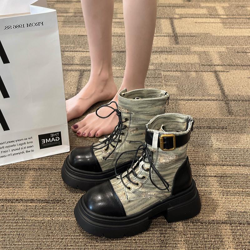 Fashion Autumn Flats Platform Cowboy Sport Casual Boots 7.5CM Winter Women Ankle Chelsea Boots Women Walking Shoes Snow Motorcycle Botas