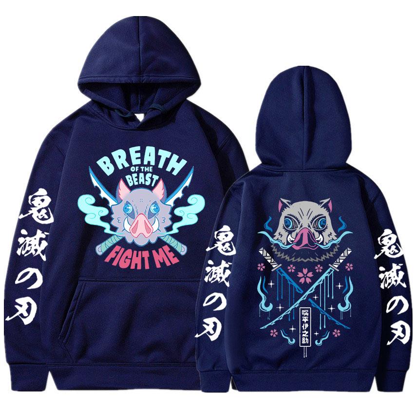 Anime Demon Slayer Hoodie Kimetsu No Yaiba Kamado Tanjirou Hooded Sweatshirt Men Women Cotton Pullover Oversized Streetwear