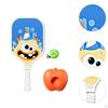 Pickleball Paddle with Ball and Base for Beginner Family Kids Indoor Outdoor orange