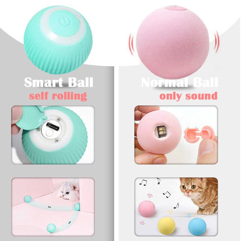 Smart Cat Toys Automatic Rolling Ball Electric Cat Toys Interactive Ball Cats Training Self-moving Funny Pet Toys for Kitten Cats Dogs Cat Games