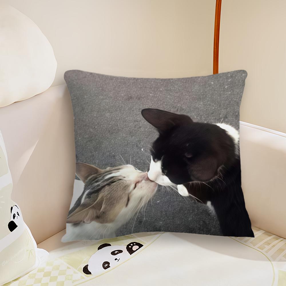 cushion cover Plush Cat Fabric Soft Double cute Sided Funny Print Sofa Cushion Cover Throw Pillow Covers