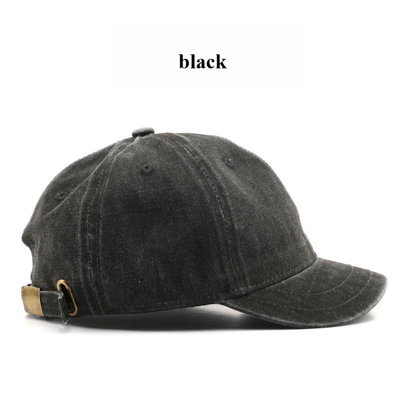 Short-brimmed Baseball Hat Men's Solid Color Washed Old Retro Versatile Street Trend Soft Top Cap Stylish Retro-inspired Cap