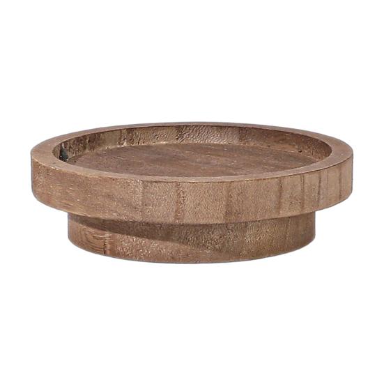 Candle Holder Tray Round Plate Rustic Tealight Wood Decorative Candle Pillar Candle Tray