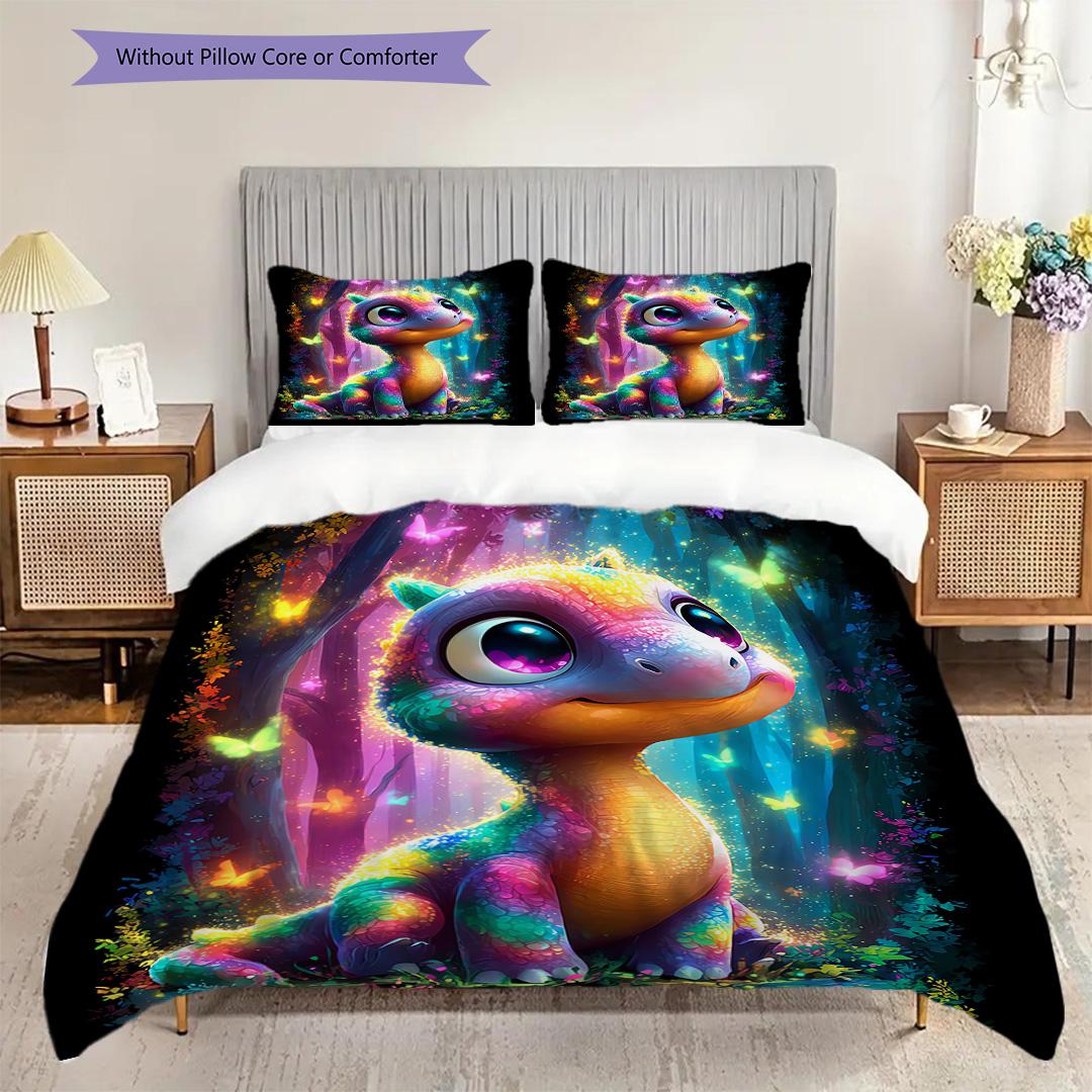 

Dinosaur Pattern Bedding Quilt Set Quilt Cover Pillowcase Home Decoration Birthday Gift (1 * duvet cover + 2 * pillowcase, without core) 135x200cm