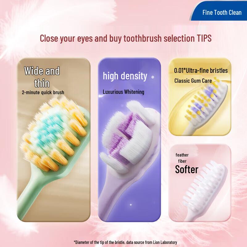 Lion Fine Tooth Clean Gum Toothbrush 3-Pack