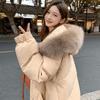 Padded jacket women's long model new padded jacket winter thickened large fur collar over the knee loose bread jacket padded jacket winter