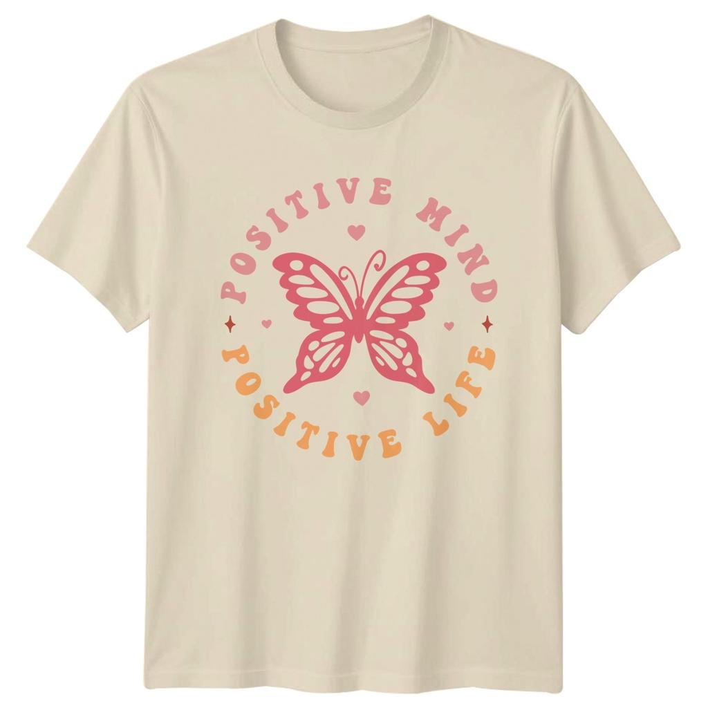 Positive Mind Positive Life Unisexs TShirt Butterfly Art Inspirational Lifestyle