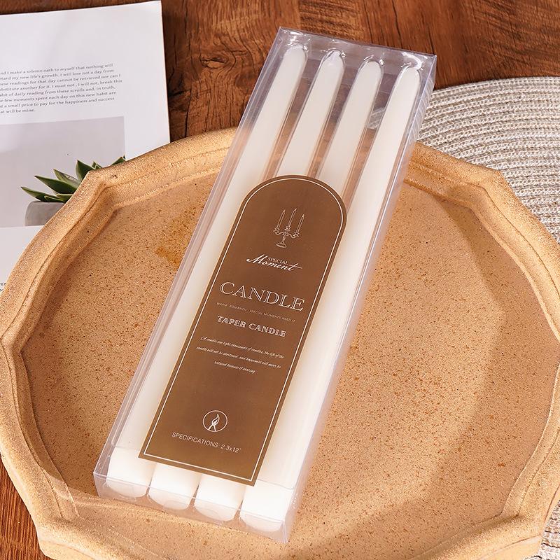 30cm 4 European-style Color Long-stem Candles for Home Use Without Odorless Candlelight Dinner Candlestick Rod Wax