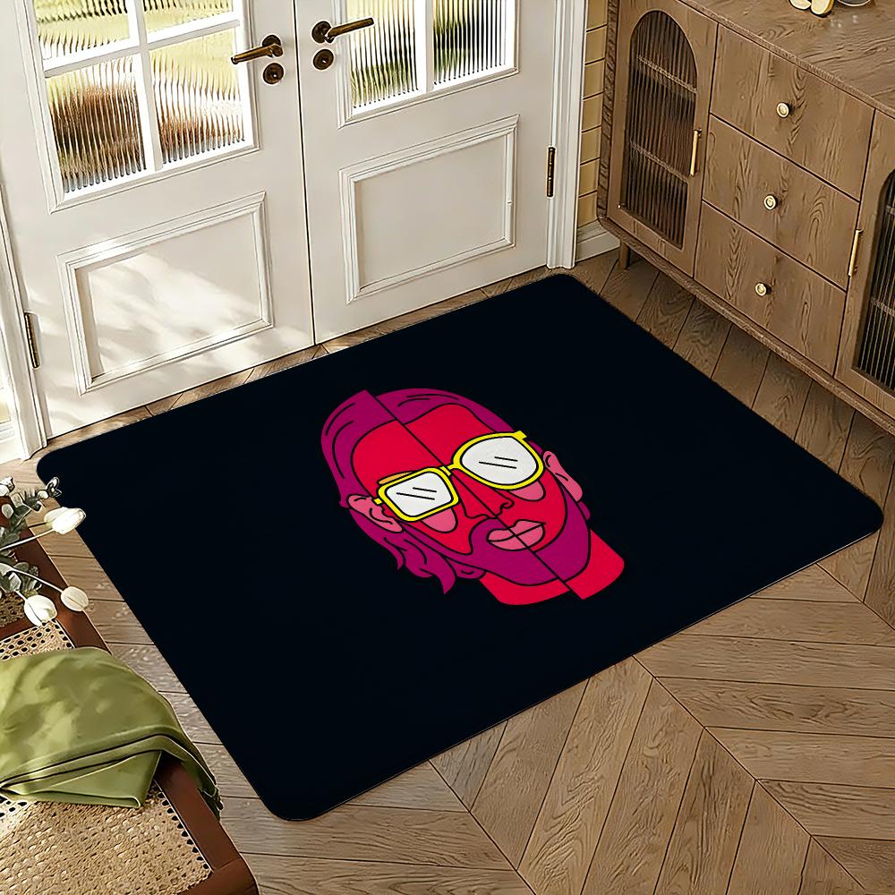 P-PNL Floor Mat Soft Thickened Absorbent Non-Slip Bedroom Living Room Door Mat Home Decor Flannel Rugs