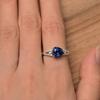 Women's Blue Sapphire Gemstone Ring Triangle Cut Solid 925 Sterling Silver Birthstone Promise Ring For Engagement