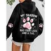 Autumn Womens Hoodies Cute Cat Paw Printing Sweatshirts Warm Fleece Soft Comfortable Pullovers Fashion Loose Female Clothing
