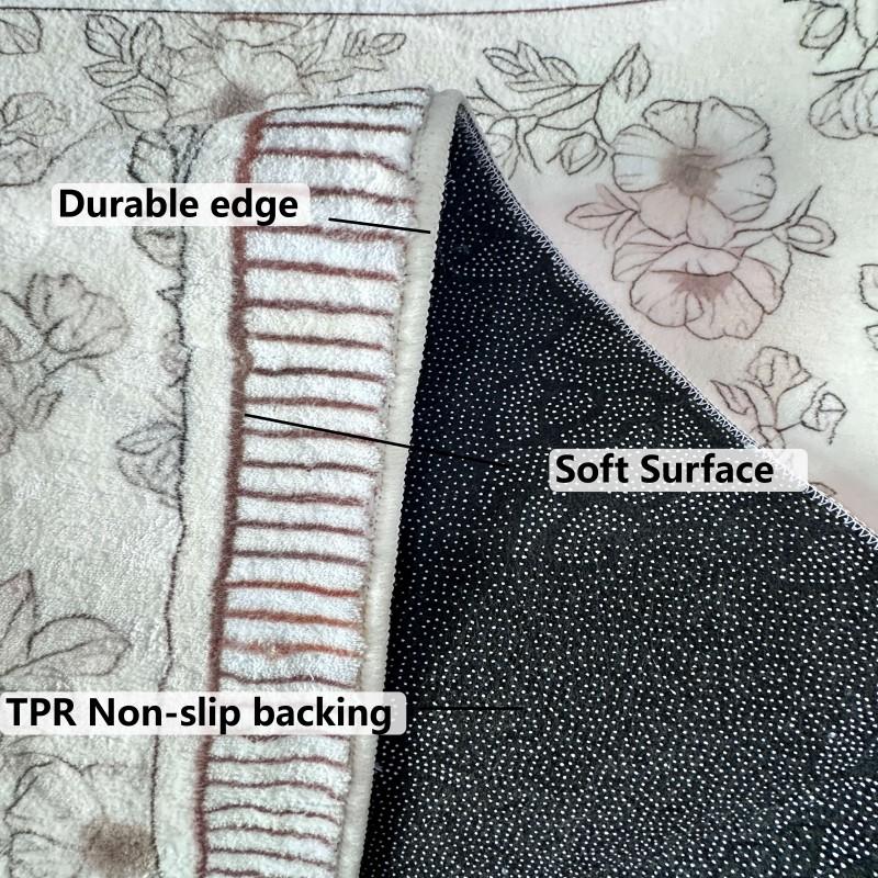 Floral Print Oval Bathroom Floor Mats Bathroom Absorbent Anti Slip Foot Mats Home Decoration Mats