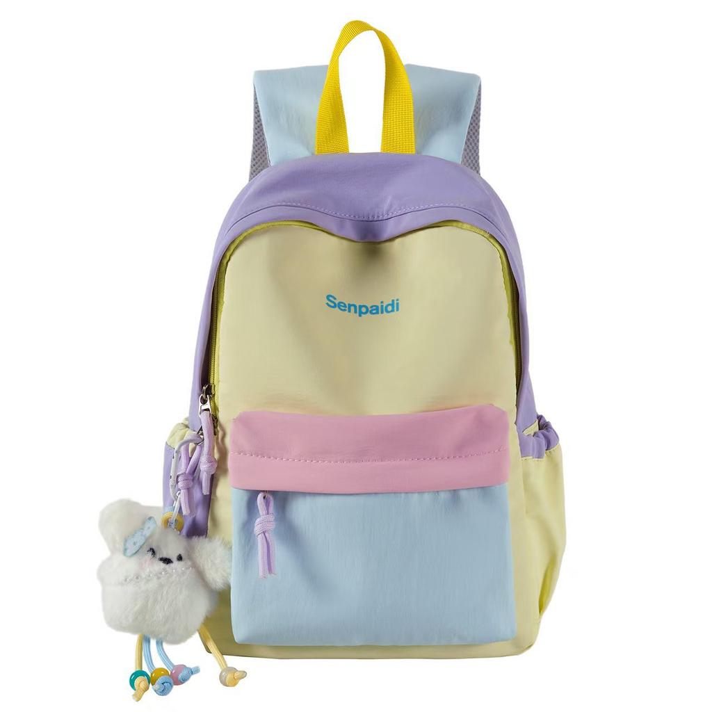 Schoolbag Korean version ins1011 new spring and summer dopamine contrasting backpack leisure sports travel college student backpack