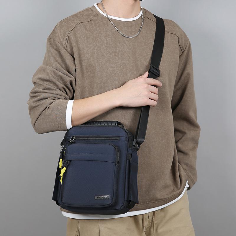 Bolsa Transversal Masculina Oxford Bolsas de Ombro Único Armazenamento de Grande Capacidade Moda Múltiplos Bolsos Bolsa Transversal para Viagem de Negócios Mochila Diária