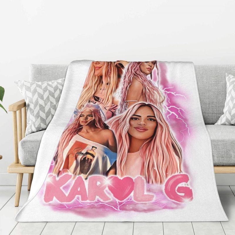 Custom Reggae Ainger Bichota Season Karol G Blankets Warm Flannel Throw Blanket for Bedding Travel Sofa