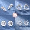 Hochwertige 925 Silber Kristall Mode Kreis Creolen Ohrringe für Damen Hochzeit Party Geschenk Straße Vielseitiger Schmuck