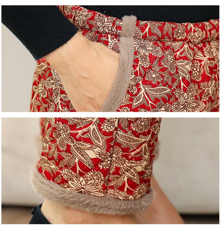 Mom's Winter Plus Velvet Cotton Jacket & Pants Set - Fashionable and Cozy Two-Piece Home Pajamas