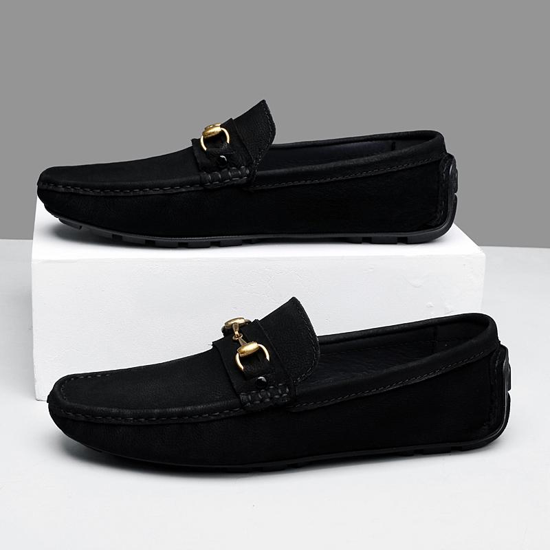 Fashion Fast Delivery Office Loafers Genuine Leather Men Casual Shoe Dress Business Slip on Footwear Breathable Moccasins Driving Shoes